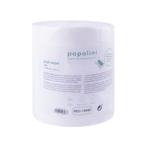 Popolini Liners (85% biodegradable Cellulose) 120 sheets