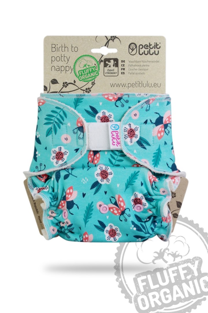 Ladybirds in the Meadow - One Size Nappy (Hook &amp; Loop)