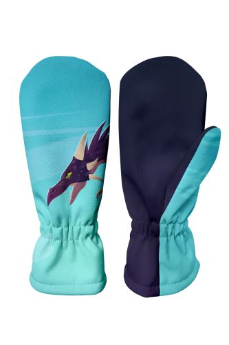 Kids Softshell Mittens, DRAGON FANTASY