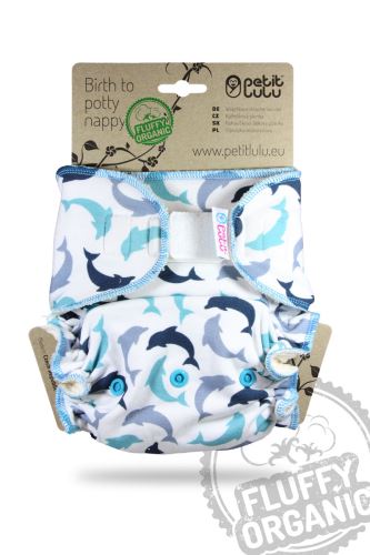 Little Dolphins - One Size Nappy (Hook & Loop)