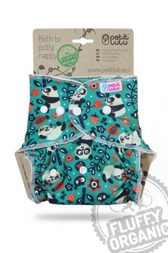 Second quality Faddy Pandas - Maxi Night Nappy (Snaps) - snag on terry