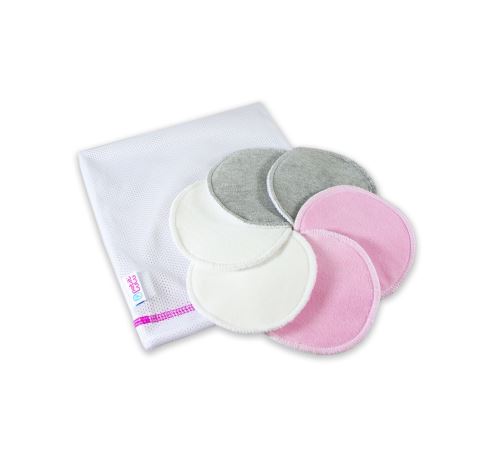 Set – Breast Pads 3 pairs (colourful velour) + Mesh Laundry Bag
