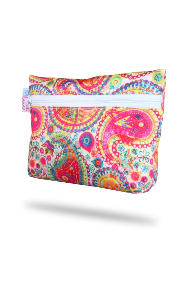 Colourful Orient, Turquoise Feathers - Small Wetbag 2 Pack