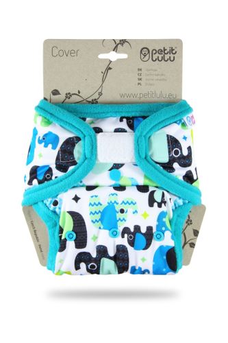 Baby Elephant (blue) - One Size Cover (Hook & Loop)