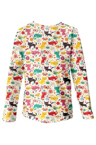 Kids long sleeve T-shirt, CAT MEADOW