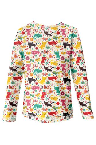 Langärmeliges Kinder T-Shirt, CAT MEADOW