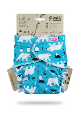 Second quality Polar Bears - One Size Nappy (Snaps) - print fault