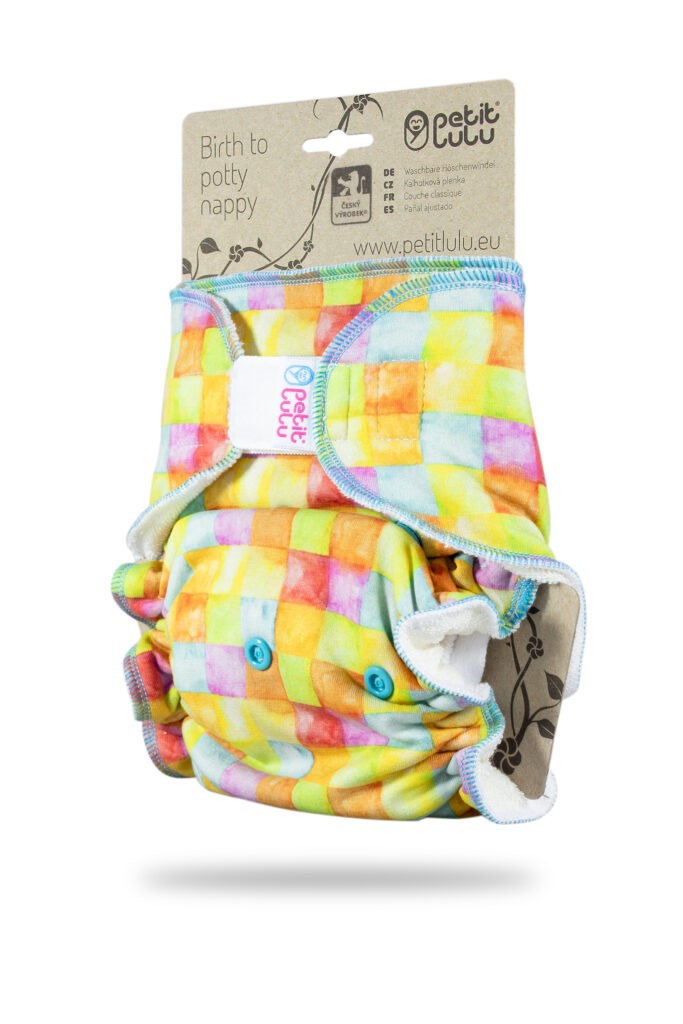 Colourful Cubes- One Size Nappy (Hook &amp; Loop)