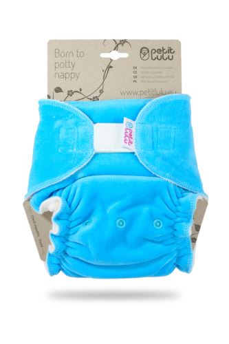 Turquoise (velour) - Maxi Night Nappy (Hook & Loop)
