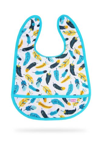 Turquoise Feathers - Bib +3m