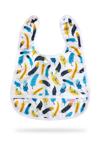 Turquoise Feathers - Bib +3m LIMITED EDITION