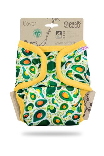 Avocados - One Size Prefold Cover with PUL Flaps (Snap)