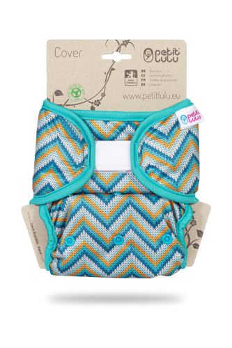 Knitted Chevron - One Size Prefold Cover with Fleece Flaps (Hook & Loop)