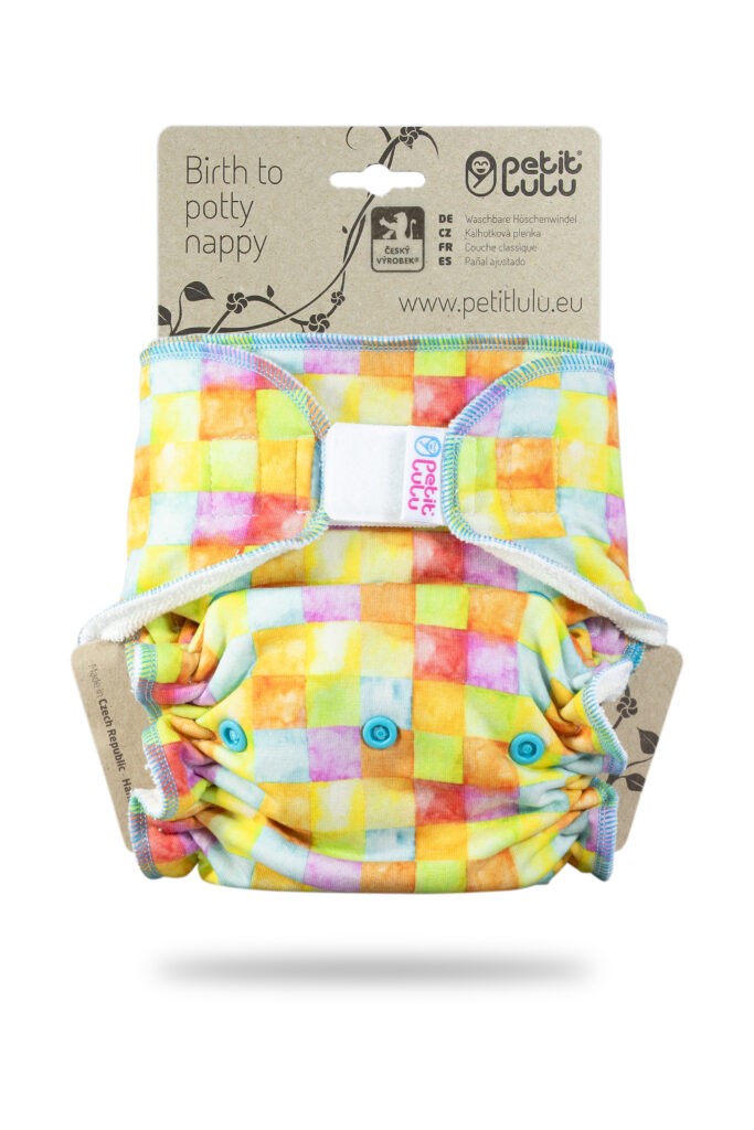 Colourful Cubes- One Size Nappy (Hook &amp; Loop)