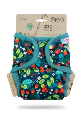 Wild Strawberries - One Size Prefold Cover with PUL Flaps (Snaps)