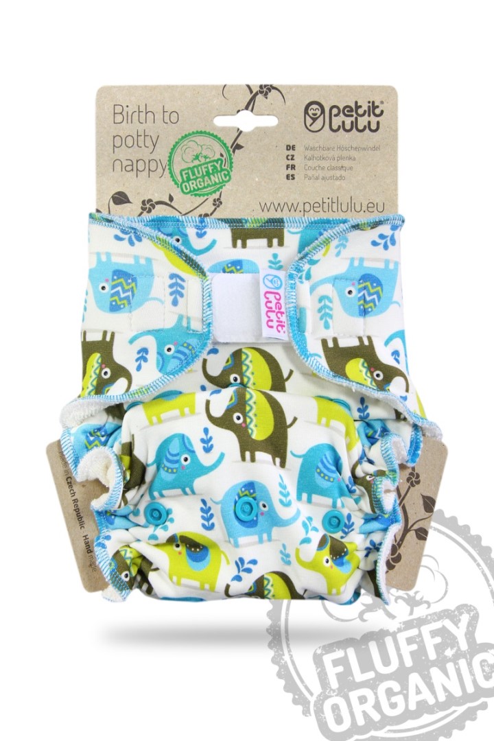 Little Elephants - Maxi Nachtwindel Fluffy Organic - Klett