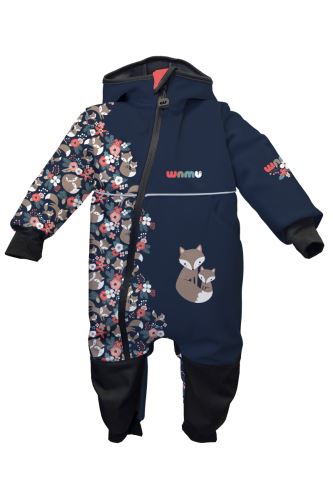 Kids Softshell Overall, FOXES, Dark Blue