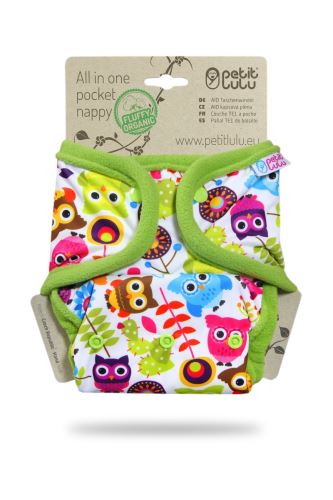 Happy Owls - Pocket Nappy (Snaps)