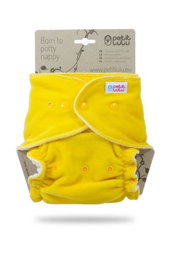 Yellow (velour) - Maxi Night Nappy (Snaps)