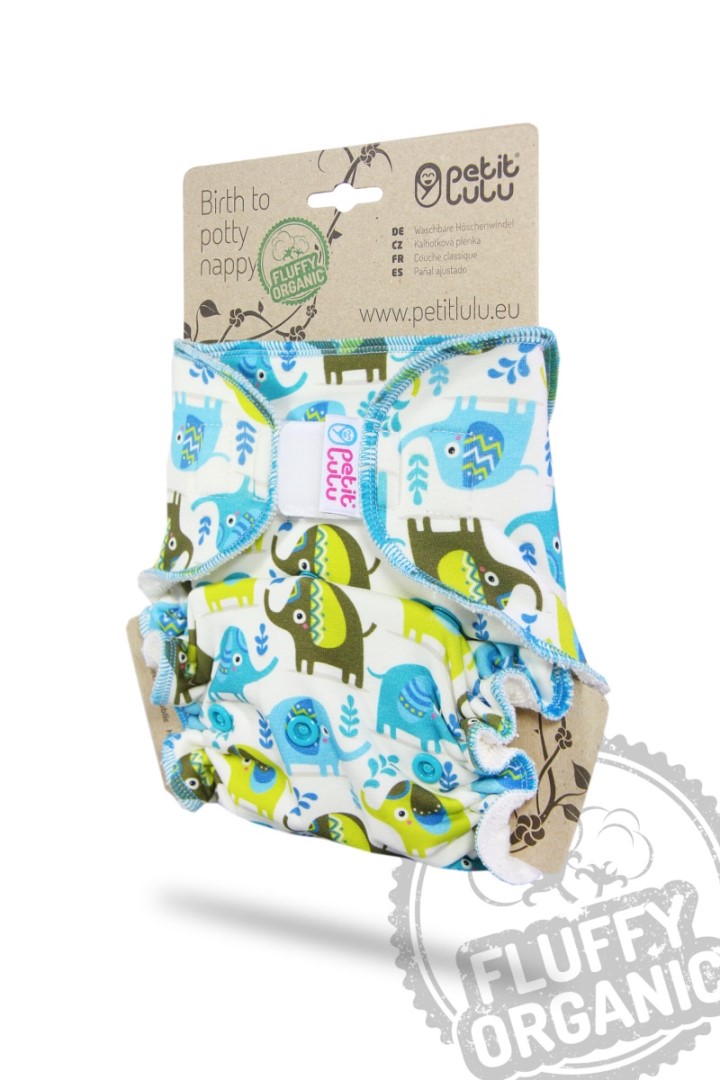 Little Elephants - Maxi Night Nappy (Hook &amp; Loop)