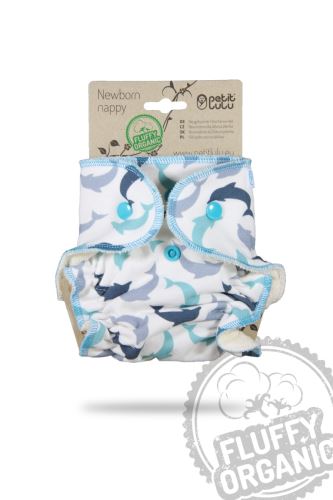 Little Dolphins -Neugeborenen Höschenwindel Fluffy Organic