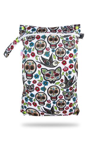 Mexican Skulls (on white) - Double-Size Nappy Bag