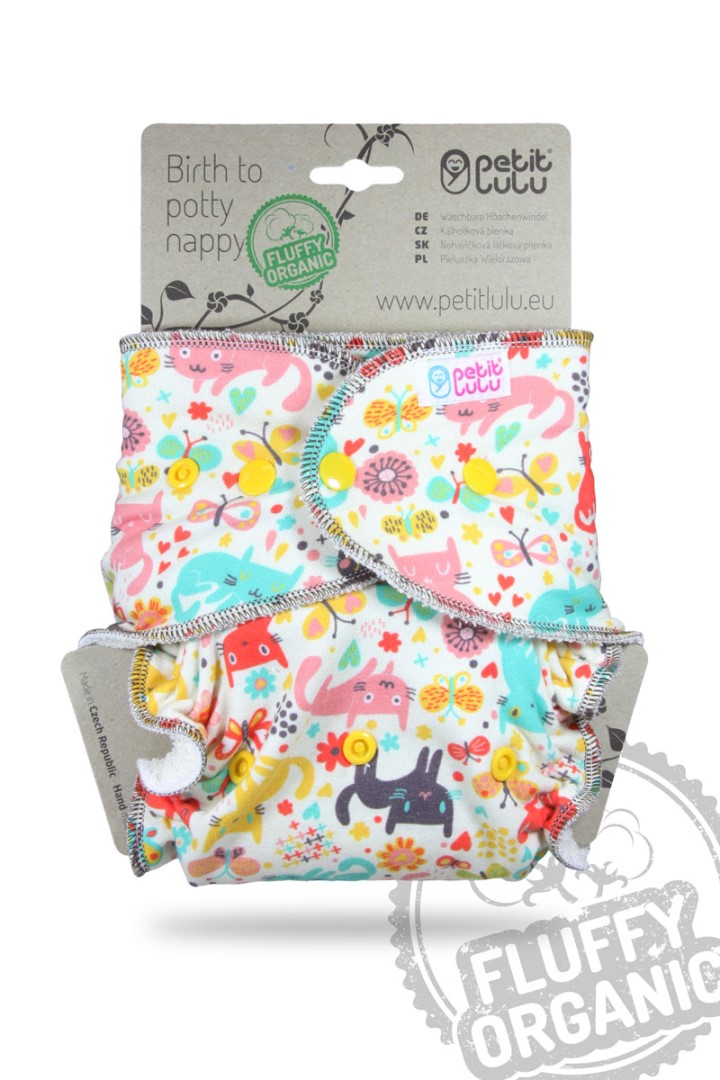Cat Meadow - Maxi Night Nappy (Snaps)