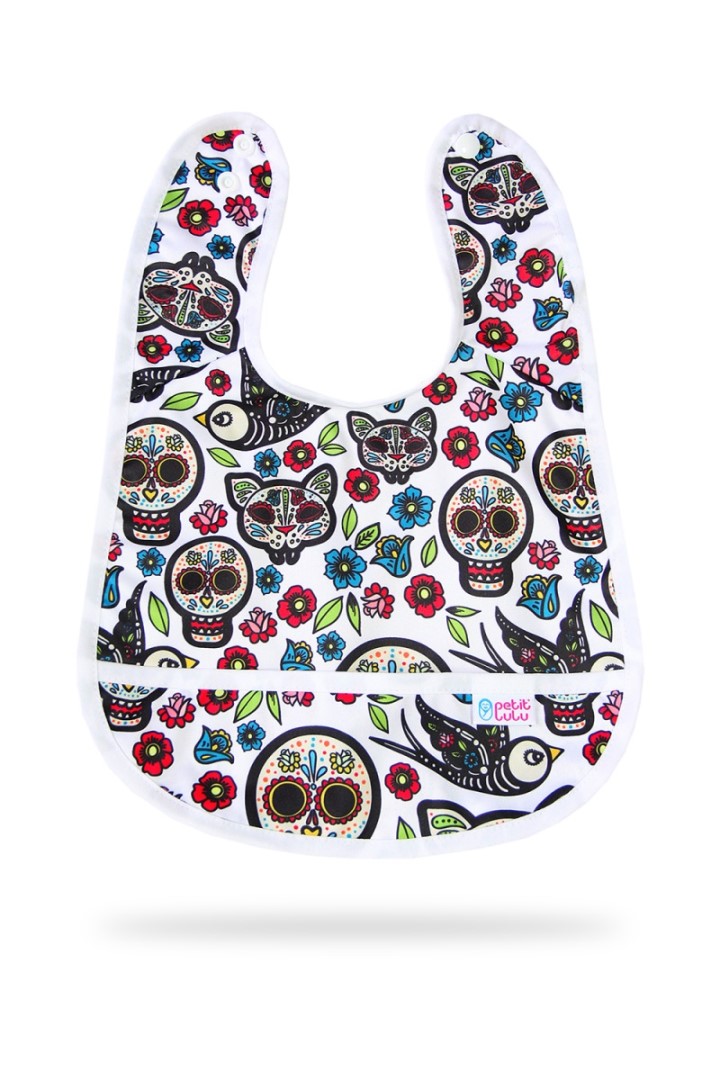Mexican Skulls (on white) - Bib +3m