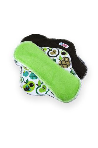 Second quality Apples (green) - Cloth pad STANDARD (CLASSIC) - aesthetic defect