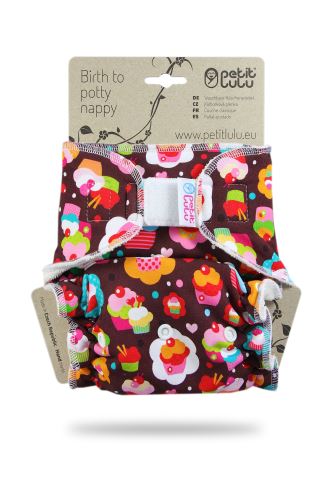Second quality Cupcakes - Maxi Night Nappy (Hook & Loop) - fabric faded