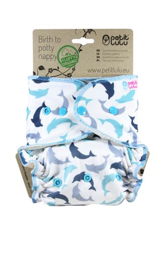 Little Dolphins - One Size Nappy (Snaps)