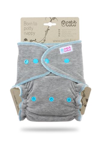 Grey (velour) - Maxi Night Nappy (Snaps)