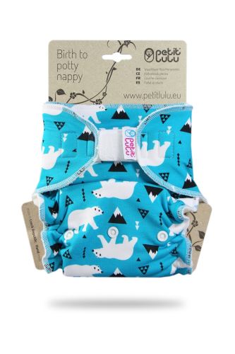 Second quality Polar Bears - One Size Nappy (Hook&Loop) - print fault