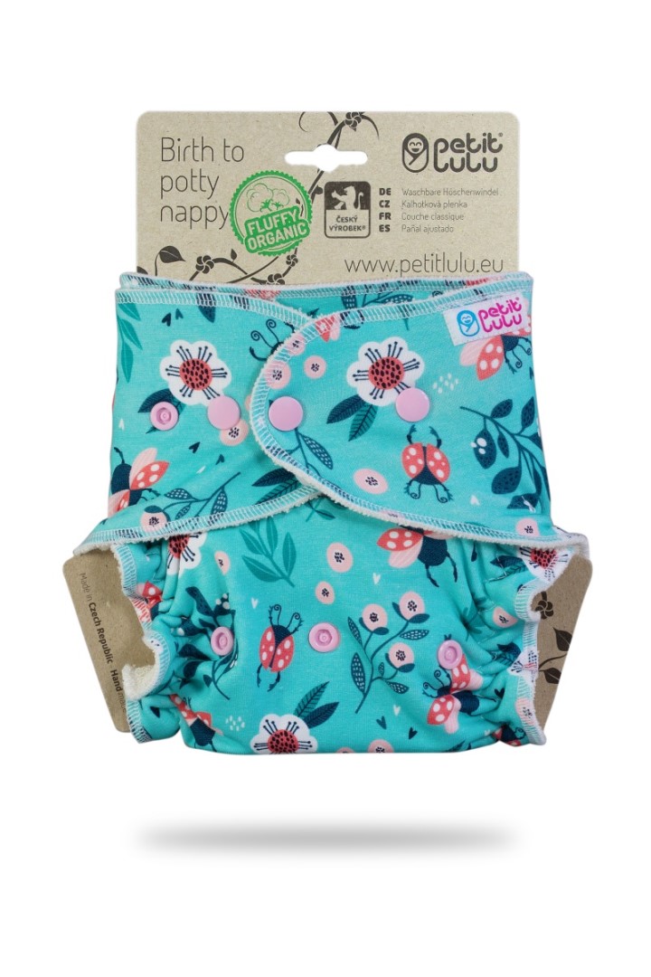 Ladybirds in the Meadow - One Size Nappy (Snaps)