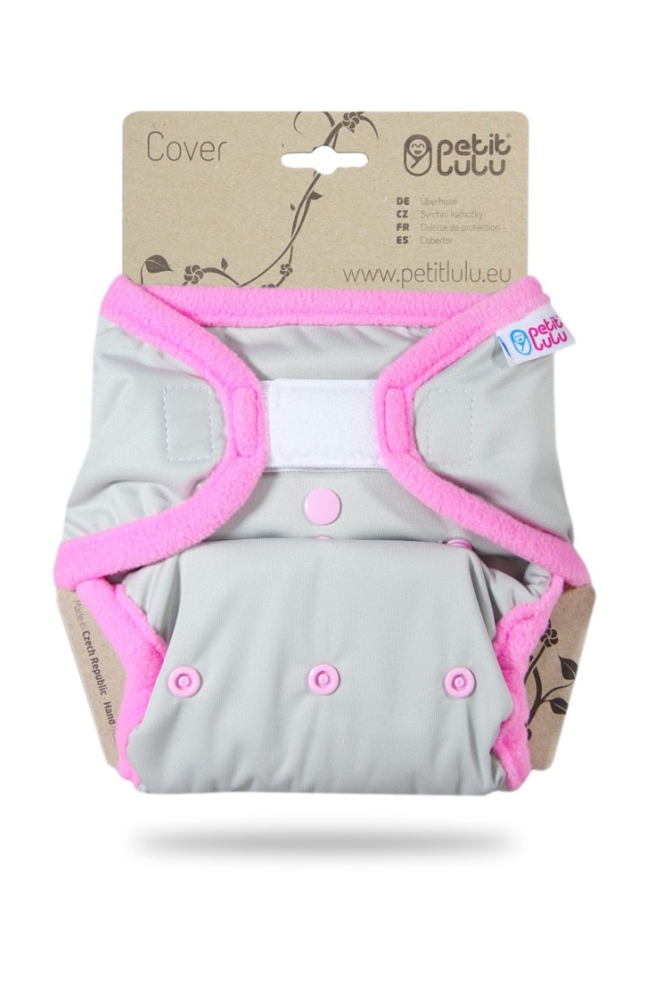 Grau (rosa) - OneSize Überhose - Klett