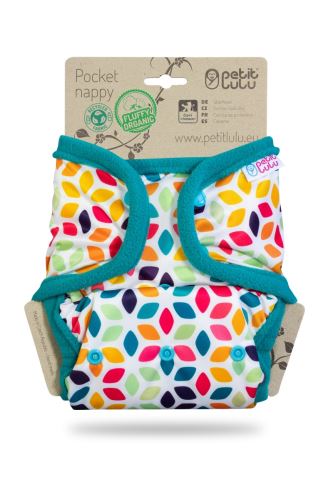 Floral Cubes - Pocket Nappy (Snaps)